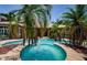 Relaxing pool with spa and fountain, nestled in lush tropical landscaping at 2987 Wentworth Way, Tarpon Springs, FL 34688
