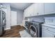 Bright laundry room with sink, counter space, stainless steel appliances, and ample storage at 4197 Glade Wood Loop, New Port Richey, FL 34655