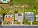 Overhead perspective of property's layout, highlighting the home, yard, and neighborhood context at 4567 Great Lakes S Dr, Clearwater, FL 33762