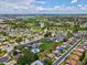 A birds-eye shot showcasing the home and surroundings in a vibrant residential area at 4567 Great Lakes S Dr, Clearwater, FL 33762