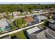 An elevated perspective of a residential area featuring tidy homes, some with pools, surrounded by mature trees and landscaping at 4752 Weasel Dr, New Port Richey, FL 34653