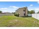 Expansive backyard featuring lush greenery and a well-manicured lawn, creating a serene outdoor oasis at 10091 Bannister St, Spring Hill, FL 34608