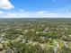 Wide aerial shot of the neighborhood, showcasing the properties surrounded by lush greenery at 11034 Flock Ave, Weeki Wachee, FL 34613