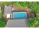 An aerial view of the pool and backyard area at 1131 Bentley Ave, Spring Hill, FL 34608