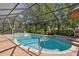 Screened-in pool with a tile border and a soothing spa, creating a private oasis at 12295 Clarendon Ct, Spring Hill, FL 34609