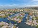 Waterfront community featuring convenient canal access, boat docks, and serene water views from above at 13836 Darlene Ave, Hudson, FL 34667
