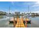 Waterfront home featuring a private dock with boat access and beautiful canal views and has boats parked in the back at 13836 Darlene Ave, Hudson, FL 34667