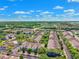 Wide aerial perspective of a sprawling residential area with orderly streets, green trees, and blue swimming pools at 2209 Kings Palace Dr # 21-204, Riverview, FL 33578