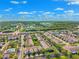 Overhead view features rows of townhomes with community pools and lush landscaping, creating a peaceful setting at 2209 Kings Palace Dr # 21-204, Riverview, FL 33578