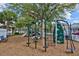Community playground with a variety of play structures on a wood chip surface at 3450 Ferrell St, New Port Richey, FL 34655