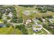 Aerial view of a beautiful single Gathering home with a screened-in pool and large yard at 364 Waterfall Dr, Spring Hill, FL 34608