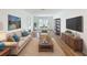 Furnished living room boasts lots of natural light and comfortable seating at 3712 Trophy Blvd # 3712, New Port Richey, FL 34655