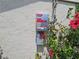 Image shows the electrical box of the home with lovely tropical plants at 4420 Sawgrass Blvd, New Port Richey, FL 34653
