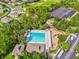 Aerial view of Sterling Hill community pool, playground, and parking at 4481 Birchfield Loop, Spring Hill, FL 34609