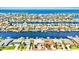 Aerial view of a waterfront neighborhood at 5339 Bowline Bnd, New Port Richey, FL 34652