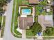 Aerial view of the home, showcasing the pool and surrounding yard at 5502 Bluejay Ln, Tampa, FL 33625