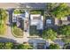 Overhead image capturing the houses landscaping and the neighboring homes at 5520 Fulmar Dr, Tampa, FL 33625
