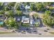 Aerial perspective showcasing the property's placement within a well-treed residential area at 5520 Fulmar Dr, Tampa, FL 33625