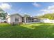 Spacious, fully fenced backyard with lush lawn and screened-in lanai perfect for outdoor entertaining at 5520 Fulmar Dr, Tampa, FL 33625