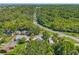 Scenic aerial shot showcasing residential area with lush greenery and a long, winding road at 5724 Casson Ave, New Port Richey, FL 34652