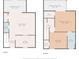 Detailed floor plan showing layout of rooms on first and second floors including dimensions at 7133 Trenton Pl, New Port Richey, FL 34653