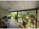 Relaxing screened porch with comfortable seating and scenic backyard views of lush greenery at 7133 Trenton Pl, New Port Richey, FL 34653