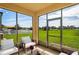 Enclosed patio with views of a green lawn at 758 Alpine Thistle Dr, Brooksville, FL 34604
