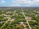 Aerial shot of a cozy single-Gathering home surrounded by beautiful mature trees in a tranquil neighborhood setting at 8324 Nightingale Rd, Weeki Wachee, FL 34613