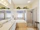 Bathroom featuring walk-in shower, soaking tub and ample lighting at 8324 Nightingale Rd, Weeki Wachee, FL 34613