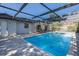 Backyard with a screened pool and patio area for relaxation at 9195 Bay Dr, Spring Hill, FL 34608