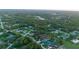 The home sits in a neighborhood surrounded by lush greenery and tranquil lakes from an aerial view at 9201 Nightingale Rd, Weeki Wachee, FL 34613