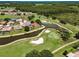 Beautiful aerial view of the community golf course, surrounding ponds, and homes with swimming pools at 1009 Almondwood Dr, Trinity, FL 34655