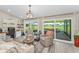 Inviting living room with plush seating, natural light, and views of the outdoor patio at 1009 Almondwood Dr, Trinity, FL 34655