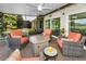 Relaxing screened patio boasts comfortable seating and a cozy ambiance for outdoor enjoyment at 1009 Almondwood Dr, Trinity, FL 34655