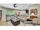Open-concept living room with large windows, tile flooring, and comfortable seating at 11101 Ragsdale Ct, New Port Richey, FL 34654