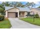 Charming single-story home with a well-manicured lawn and attached one-car garage at 11621 Pear Tree Dr, New Port Richey, FL 34654