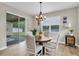 Charming dining room with backyard view and stylish chandelier at 11876 Ranchers Gap Dr, Odessa, FL 33556