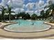 A stunning community pool with Gathering enjoying the water and tropical palm trees at 13600 Crest Lake Dr, Hudson, FL 34669