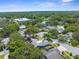 An aerial view of a residential neighborhood featuring tree-lined streets, backyard pools, and well-maintained homes at 1430 Rosetree Ct, Clearwater, FL 33764