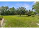 A spacious yard with mature trees is perfect for outdoor activities and relaxing at 14645 Spellman Ct, Spring Hill, FL 34610