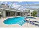 Relaxing screened-in pool with a spa and ample patio space, perfect for outdoor entertaining at 2519 Shipston Ave, New Port Richey, FL 34655