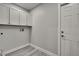 A convenient laundry room with ample storage cabinets and direct access to the exterior at 4360 Talco Ave, Spring Hill, FL 34609