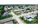 Aerial view of a residential neighborhood showcasing well-maintained homes and tree-lined streets, all under a clear sky at 5543 Moog Rd, New Port Richey, FL 34652