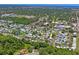 Expansive aerial view of a charming residential community with lush greenery and well-maintained homes near the coastline at 6702 Dartmoor Ln # 7A, New Port Richey, FL 34653