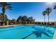 Bask in the sun by the pool with ample seating, set amidst lush landscaping and palm trees, creating a serene escape at 9704 Milano Dr, Trinity, FL 34655