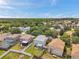 Aerial view of homes featuring backyard fences and screened in pools at 9706 Simeon Dr, Land O Lakes, FL 34638