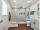 Beautiful bathroom features a spacious walk-in shower and updated vanity at 9706 Simeon Dr, Land O Lakes, FL 34638