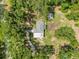 Aerial view of a charming home nestled among lush trees, offering privacy and a serene setting at 10097 Weatherly Rd, Brooksville, FL 34601