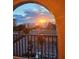 Enjoy a colorful sunset view from this arched balcony, overlooking the beach at 19531 Gulf Blvd # 611, Indian Shores, FL 33785