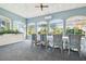 Bright sunlit dining area featuring blue accents and large windows with garden views at 2183 Westchester Blvd, Spring Hill, FL 34606